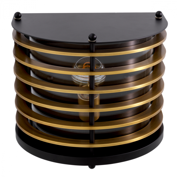 Aplica de exterior Logan finisaj sticla transparenta neagra, Dims: W. 26.5 | D. 19 | H. 20 (CM) [5]