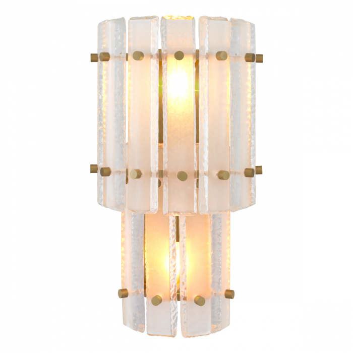 Aplică de perete, Blason Double, finisaj din alamă cu aspect vintage, Dims: W. 24 | D. 14.5 | H. 43  (CM) [5]