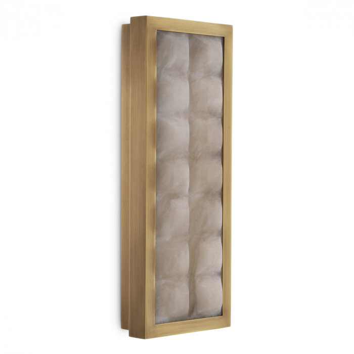 Aplică de perete, Cabildo alabastru antic cu finisaj alamă, Dims: L. 38 | W. 15 | D. 6 (CM) [6]