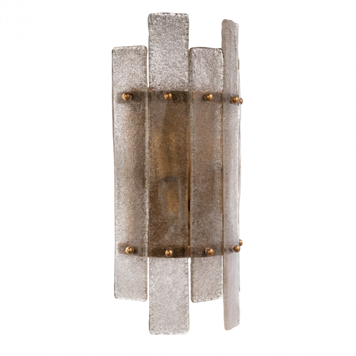 Aplică de perete, Caprera, finisaj din alamă cu aspect vintage, Dims: W. 19 | D. 10 | H. 40 (CM) [3]