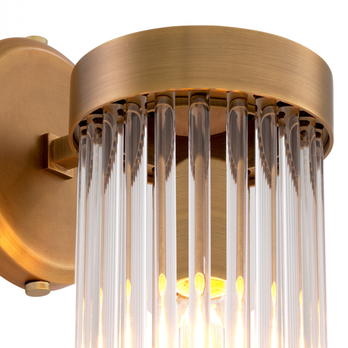 Aplică de perete, Carnero, finisaj din alamă cu aspect vintage, Dims: W. 12 | D. 17 | H. 30 (CM) [5]