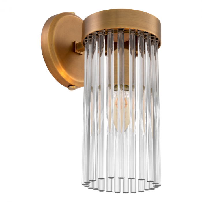 Aplică de perete, Carnero, finisaj din alamă cu aspect vintage, Dims: W. 12 | D. 17 | H. 30 (CM) [3]