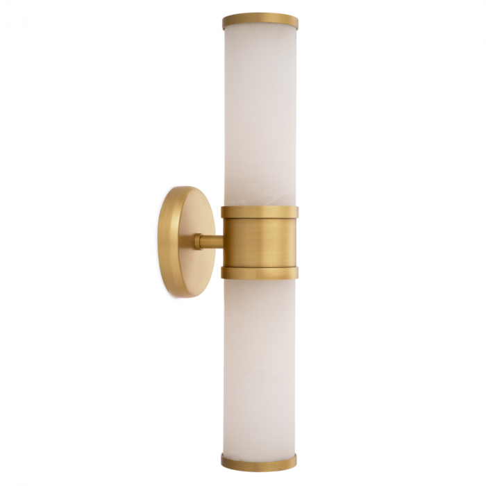 Aplică de perete, Claridges Dublu alabastru, finisaj din alamă cu aspect vintage [4]