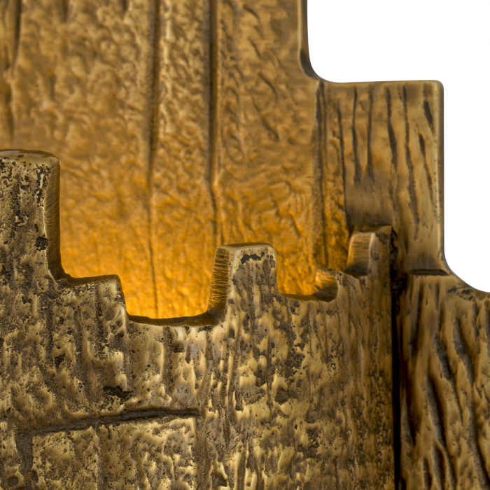 Aplică de perete, Corelli, finisaj din alamă cu aspect vintage, Dims: W. 15 | D. 8.5 | H. 44.5 (CM) [4]