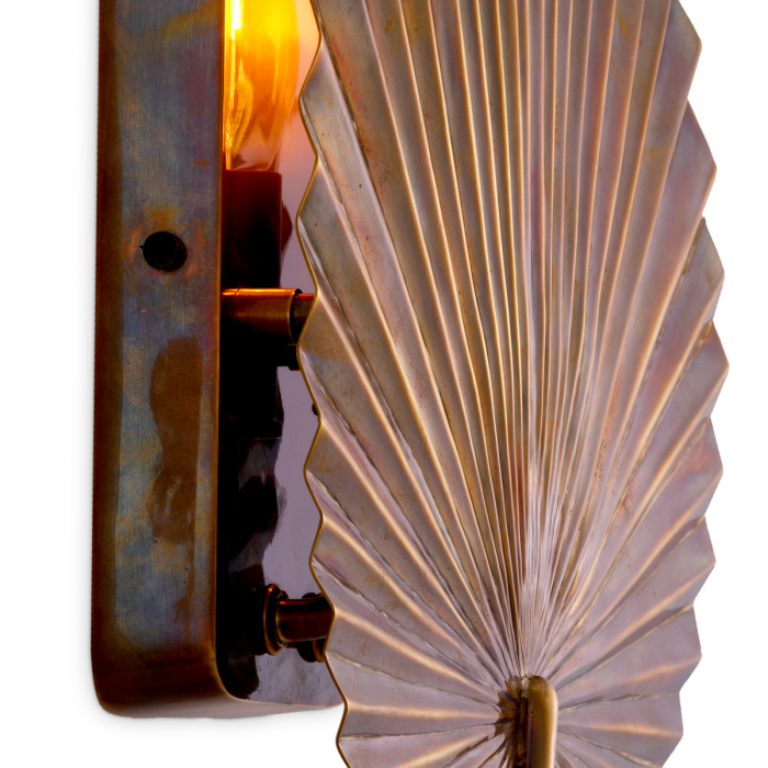 Aplică de perete cu finisaj oriental din alama vintage, Dims: W. 30.5 | D. 8.5 | H. 40 (CM) [4]