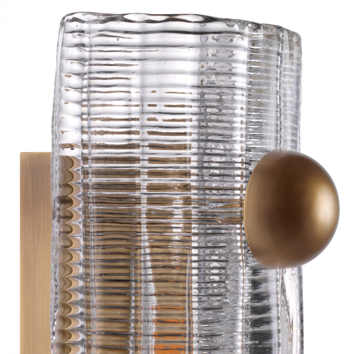 Aplică de perete, Dara, finisaj din alamă cu aspect vintage, Dims: W. 12 | D. 13 | H. 50  (CM) [6]