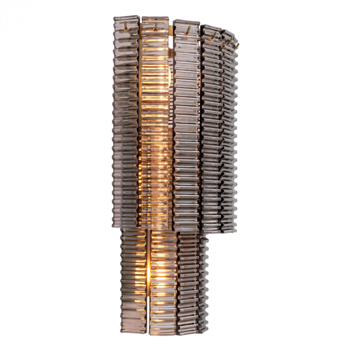 Aplică de perete, Imperial din alamă cu sticlă fumurie, Dims: W. 34 | D. 20 | H. 59 (CM) [3]