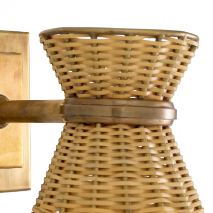 Aplică de perete, Kon Tiki ratan natur, Dims: W. 20 | min W. 25 | H. 25 (CM) [6]