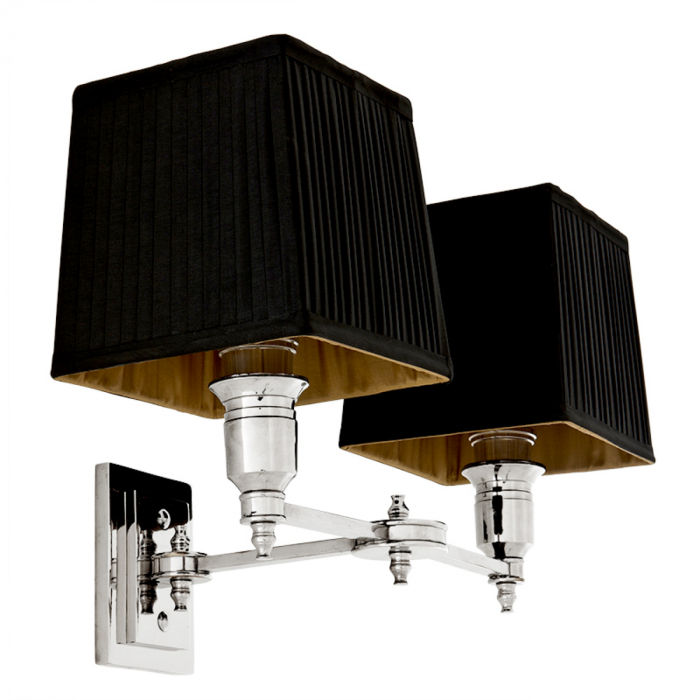 Aplică de perete, Lexington Double nichel, abajur negru inclus [2]