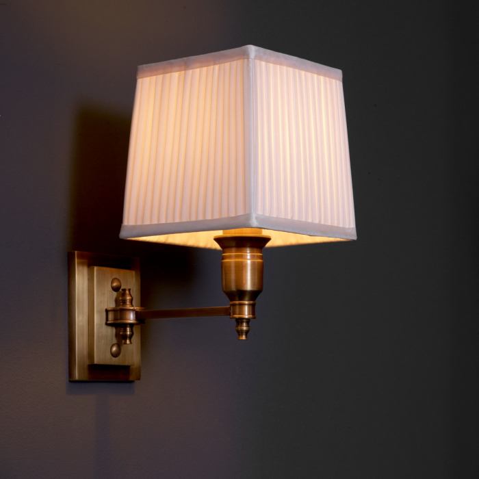 Aplică de perete, Lexington Single alamă, abajur alb inclus [2]