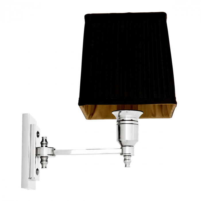 Aplică de perete, Lexington Single nichel, abajur negru inclus [2]