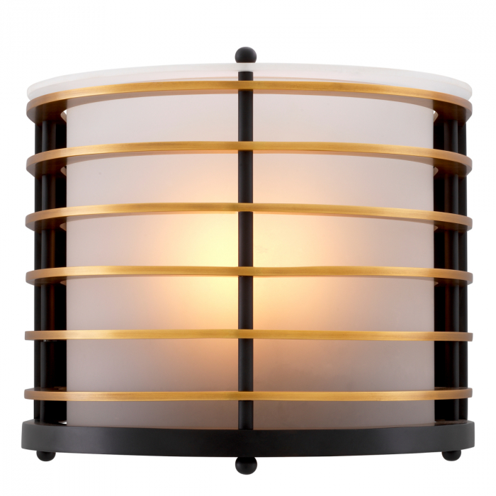 Aplică de perete, Logan din sticlă mată cu finisaj negru, Dims: W. 26.5 | D. 19 | H. 22.5 (CM) [3]