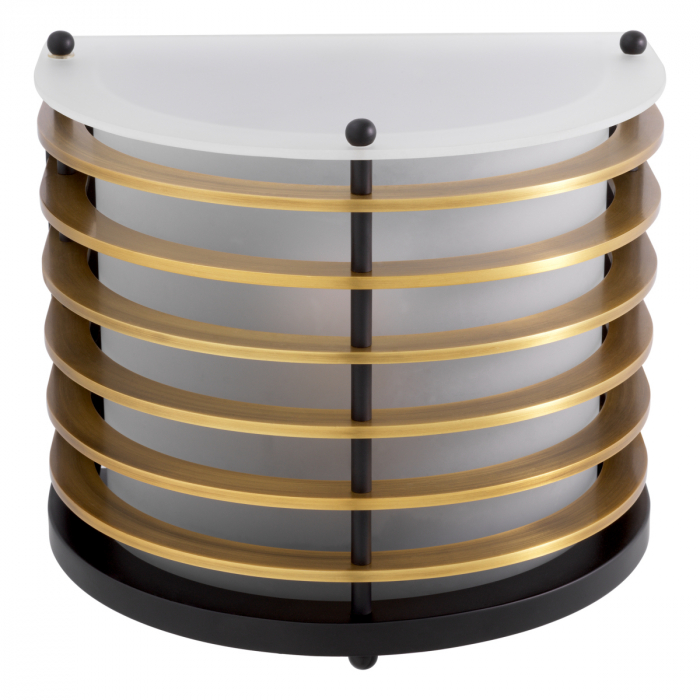 Aplică de perete, Logan din sticlă mată cu finisaj negru, Dims: W. 26.5 | D. 19 | H. 22.5 (CM) [4]