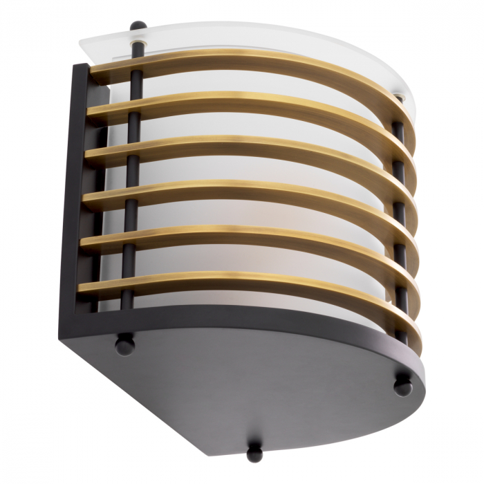 Aplică de perete, Logan din sticlă mată cu finisaj negru, Dims: W. 26.5 | D. 19 | H. 22.5 (CM) [5]