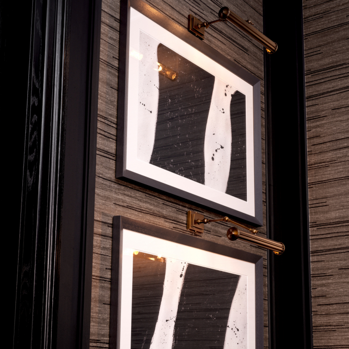 Aplică de perete, Luca, finisaj din alamă cu aspect vintage L [2]