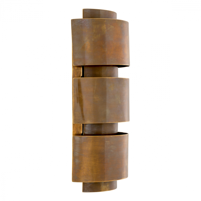 Aplică de perete, Manetti S, finisaj din alamă cu aspect vintage, Dims: W. 17 | D. 11.5 | H. 33 (CM) [3]