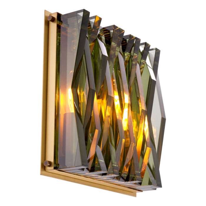 Aplică de perete, Nuvola S, finisaj din alamă cu aspect vintage, Dims: W. 15 | D. 3 | H. 21 (CM) [4]