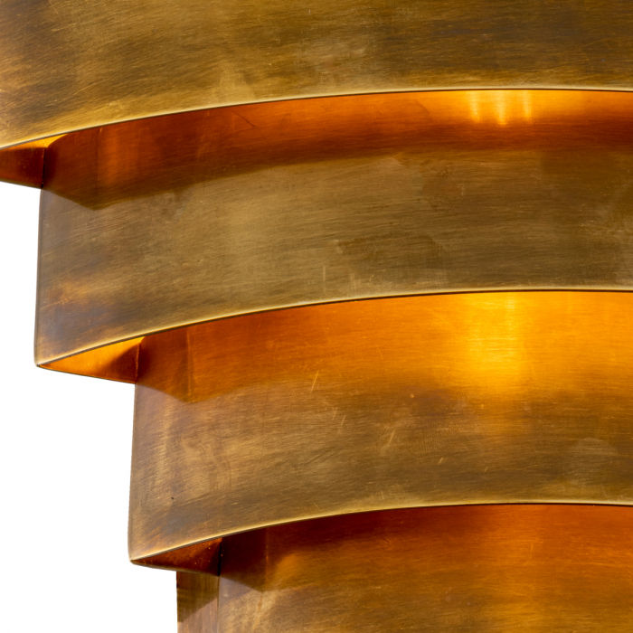 Aplică de perete, Rizzi Double, finisaj din alamă cu aspect vintage, Dims: W. 30 | D. 16 | H. 31 (CM) [5]