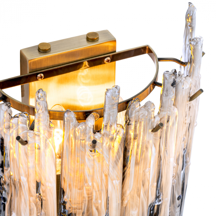 Aplică de perete, Saint Roch finisaj alamă cu lumină dublă, Dims: W. 25 | D. 15 | H. 38.5  (CM) [6]