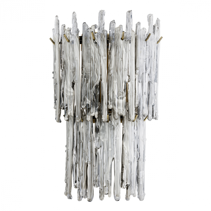 Aplică de perete, Saint Roch finisaj alamă cu lumină dublă, Dims: W. 25 | D. 15 | H. 38.5  (CM) [3]