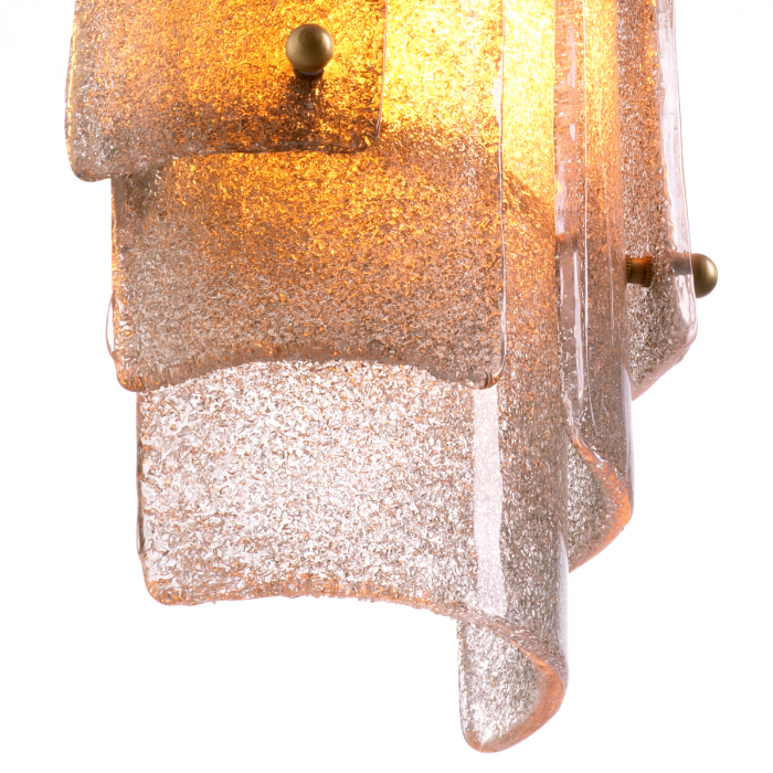 Aplică de perete, Sylvester, finisaj din alamă cu aspect vintage, Dims: W. 18 | D. 10.5 | H. 49 (CM) [6]