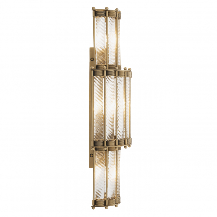 Aplică de perete, Tiziano XL, finisaj din alamă cu aspect vintage, Dims: W. 22.5 | D. 15 | H. 65 (CM) [2]