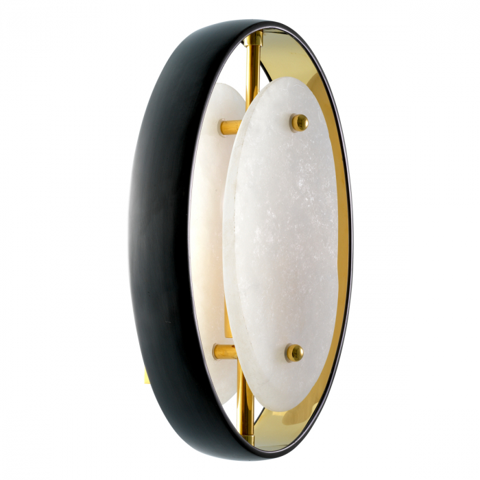 Aplică de perete, Trissoni finisaj gunmetal finisaj auriu, Dims: W. 22.5 | D. 10 | H. 29.5  (CM) [2]