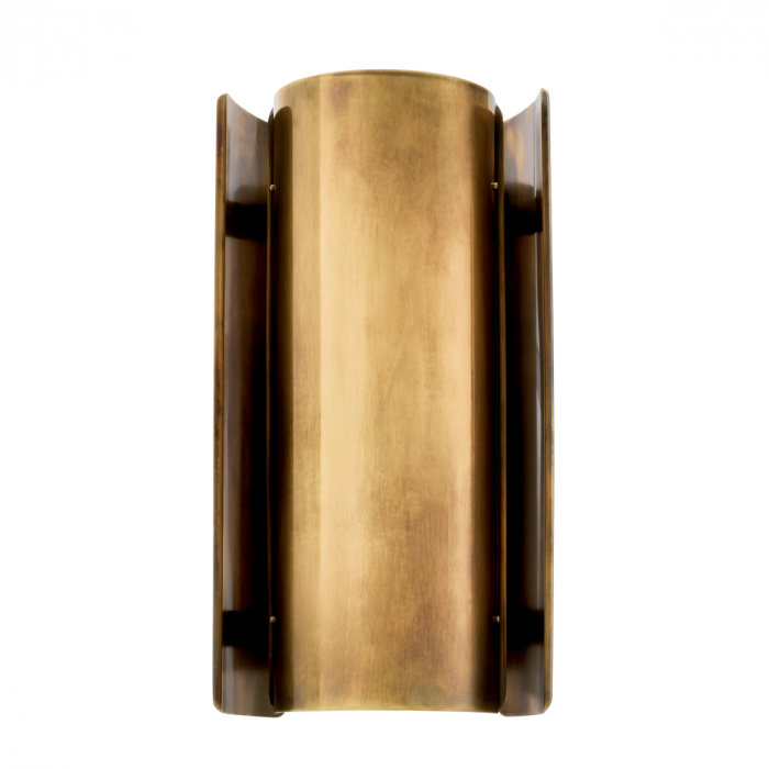 Aplică de perete, Vergé S, finisaj din alamă cu aspect vintage, Dims: W. 16.5 | D. 12 | H. 31.8  (CM) [4]