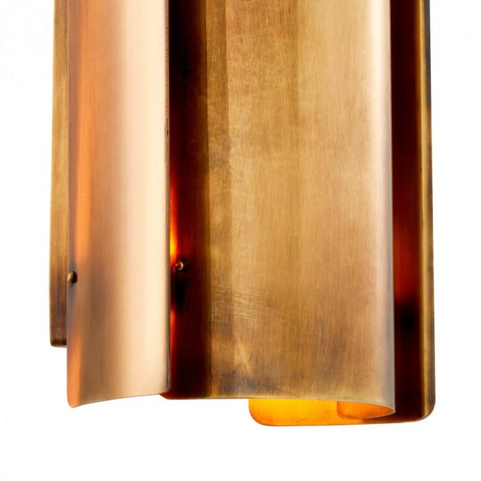 Aplică de perete, Vergé S, finisaj din alamă cu aspect vintage, Dims: W. 16.5 | D. 12 | H. 31.8  (CM) [5]