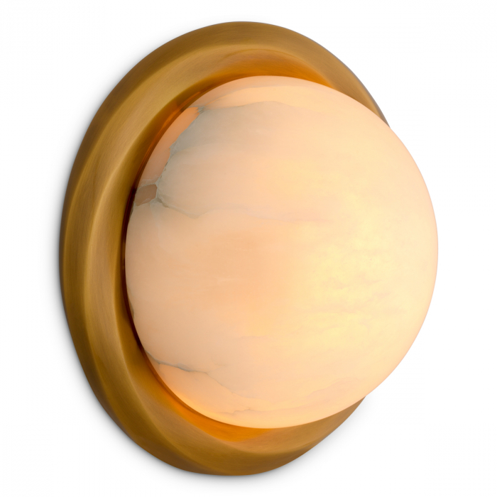 Aplică de perete, Vigo, finisaj din alamă cu aspect vintage, Dims: Ø 22.5 | D. 11 | H. 22.5 (CM) [2]