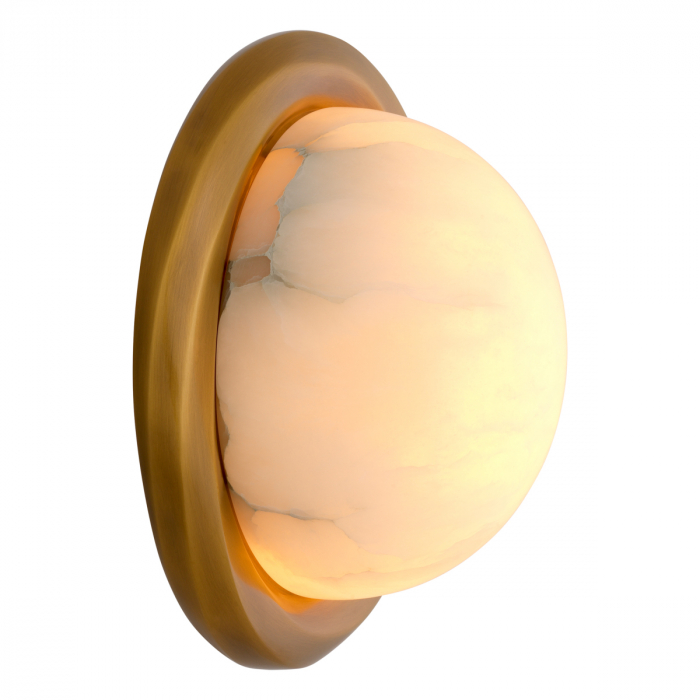 Aplică de perete, Vigo, finisaj din alamă cu aspect vintage, Dims: Ø 22.5 | D. 11 | H. 22.5 (CM) [4]