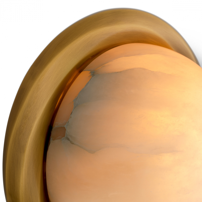 Aplică de perete, Vigo, finisaj din alamă cu aspect vintage, Dims: Ø 22.5 | D. 11 | H. 22.5 (CM) [6]