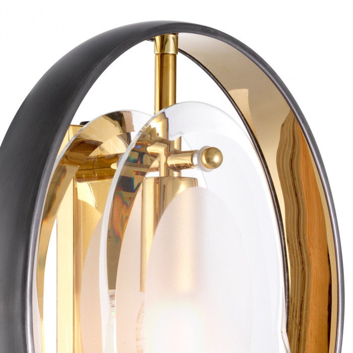 Aplică de perete, Vincente finisaj gunmetal finisaj auriu, Dims: W. 22.5 | D. 10 | H. 29.5 (CM) [6]