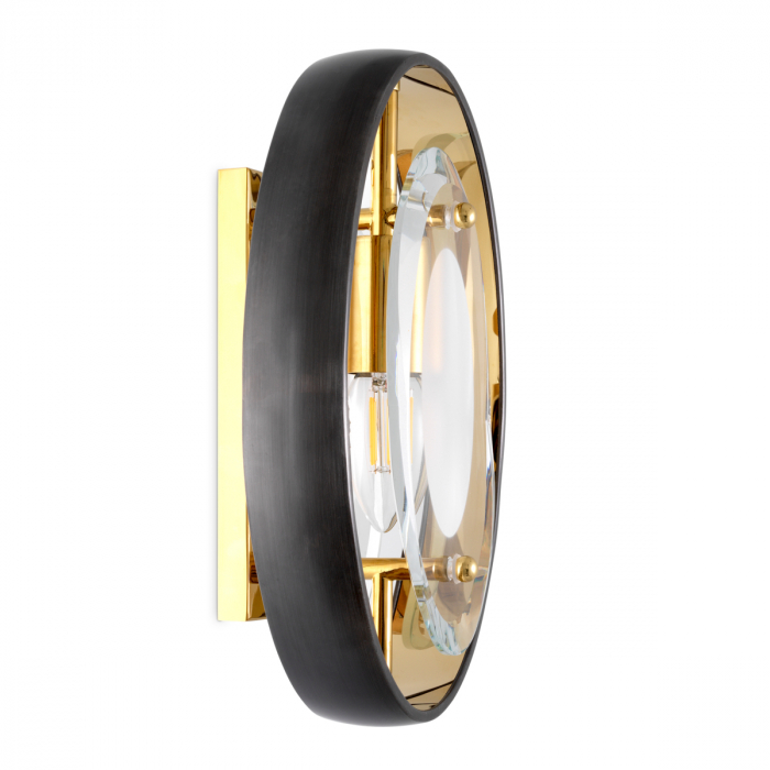 Aplică de perete, Vincente finisaj gunmetal finisaj auriu, Dims: W. 22.5 | D. 10 | H. 29.5 (CM) [3]