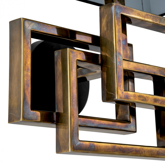 Aplică de perete, Windolf, finisaj din alamă cu aspect vintage, abajur inclus [4]