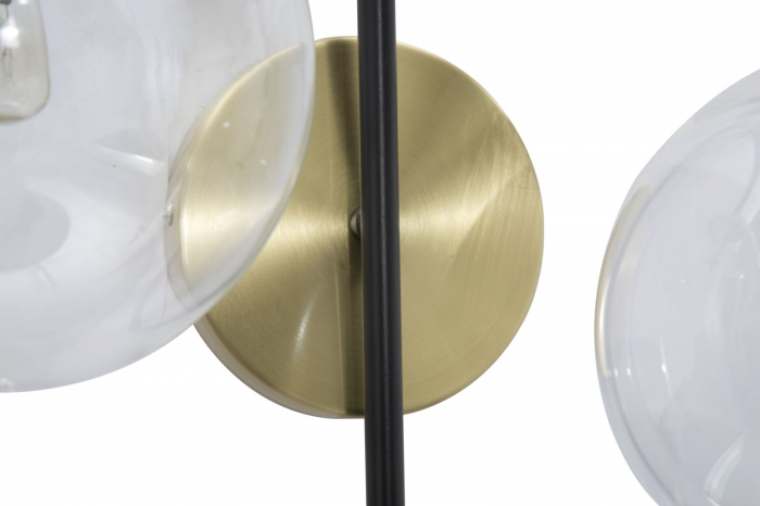 Aplica, fier/sticla, auriu/negru, 36x24x45 cm [3]