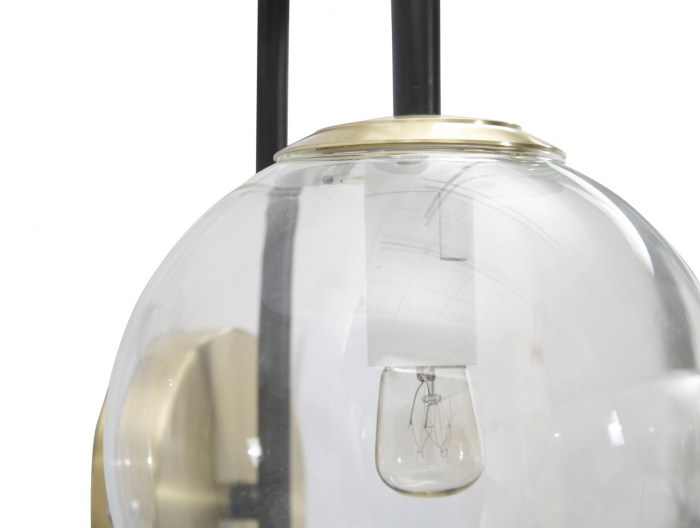 Aplica, fier/sticla, auriu/negru, 36x24x45 cm [4]