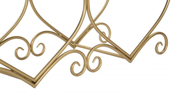 Bancuta Heart, fier/MDF/burete/poliester, auriu/roz, 105X37.5X51.5 cm [3]