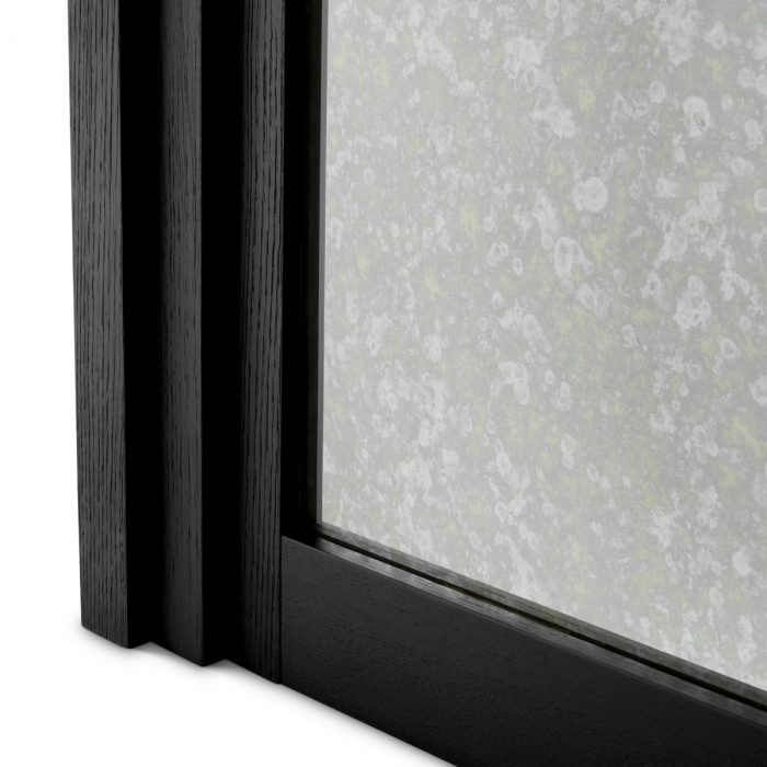 Bar Metropolitan negru, furnir/ sticla antica, Dims: W. 120 | D. 48 | H. 104  (CM) [8]