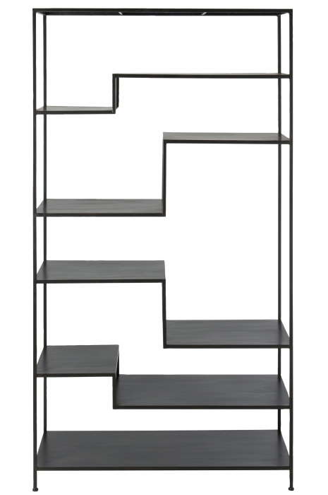 Biblioteca cu 6 niveluri, Metal/Fier, Negru, 101x39x185.4 cm [2]
