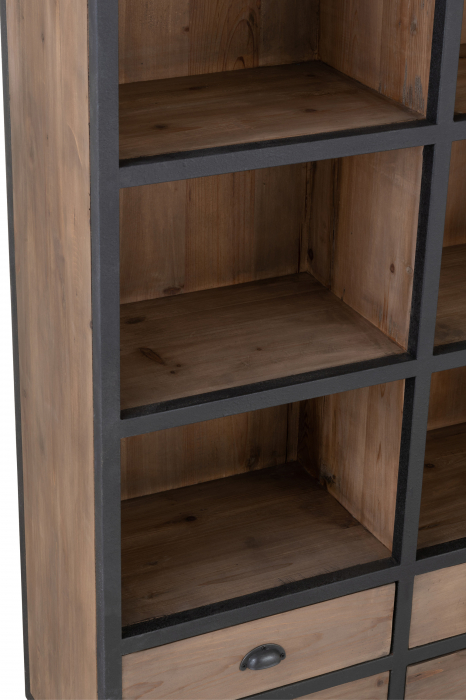 Biblioteca, Lemn, Natural, 165x40x216 cm [7]