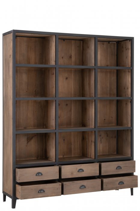 Biblioteca, Lemn, Natural, 165x40x216 cm [9]