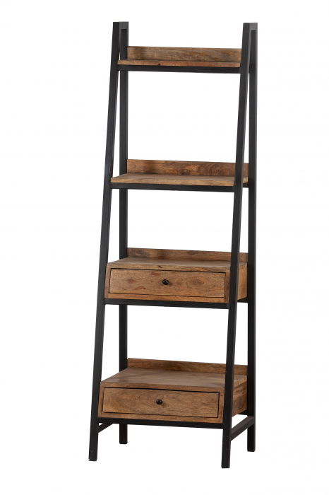 Biblioteca Libri, Lemn/Metal, Maro/Negru, 50x150x38 cm [2]