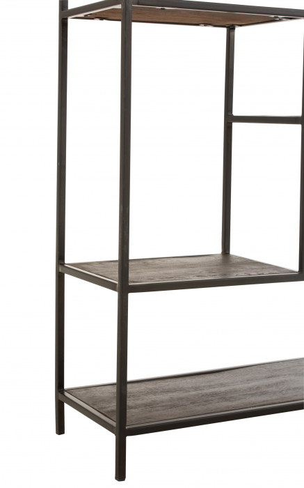 Biblioteca Fien , Lemn/Metal, Maro/Negru, 119.5x30x195.5 cm [5]