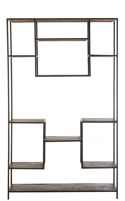 Biblioteca Fien , Lemn/Metal, Maro/Negru, 119.5x30x195.5 cm [3]