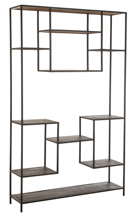 Biblioteca Fien , Lemn/Metal, Maro/Negru, 119.5x30x195.5 cm [2]