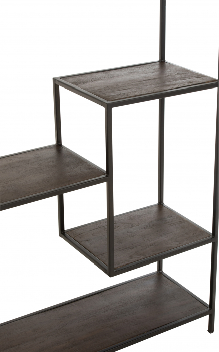 Biblioteca Fien , Lemn/Metal, Maro/Negru, 119.5x30x195.5 cm [6]