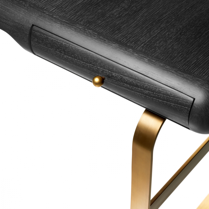 Birou Nathaniel, furnir stejar, gri cărbune, finisaj alamă periată, Dimensiuni: W. 165 | D. 65.5 | H. 76.5   [8]