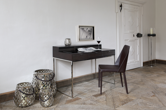 Birou NEIL, MDF/furnir/inox, 120x60x87 cm, Fink [2]