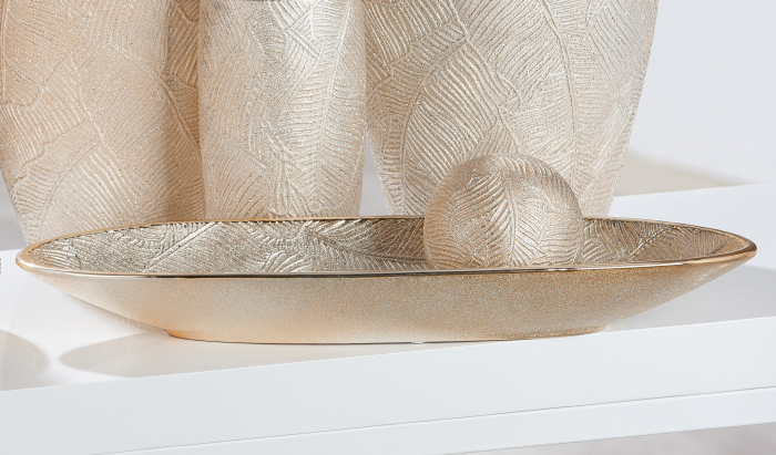 Decoratiune Cascade, Ceramica, Auriu, 10x10x9 cm [2]